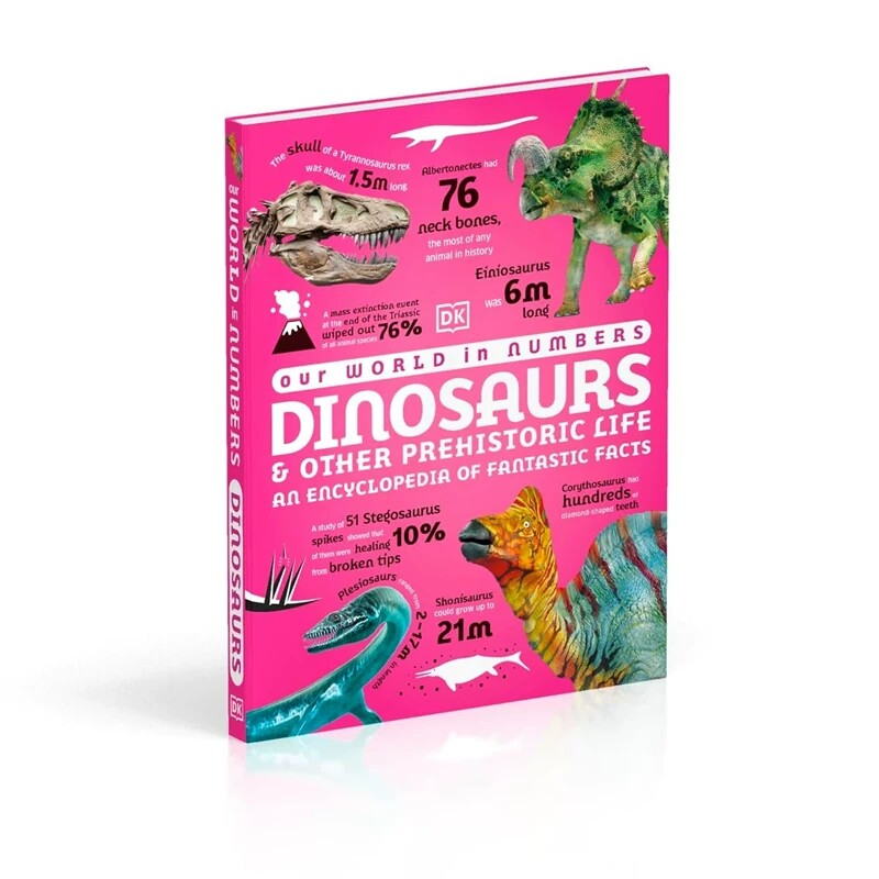英文原版 DK百科 数字世界 恐龙和史前生物 Our World in Numbers Dinosaurs and Other Prehistoric Life 精装大开本
