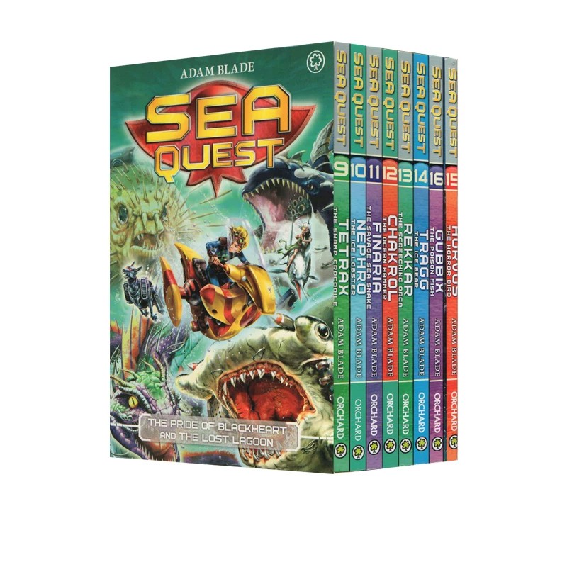 英文原版 Blade Sea Quest 9-16册 海洋任务第2卷 追击野兽同系列 盒装 Adam Blade 幻魔冒险 章节书小说 青少年课外阅读 阿方提亚