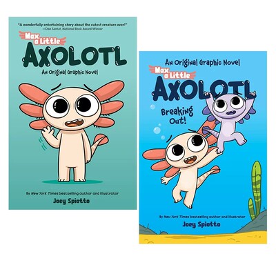 预售 英文原版 小蝾螈麦克斯 Max, a Little Axolotl 2册合售 学乐出品 全彩漫画绘本图画书 友谊冒险平装漫画幽默搞笑 8-12岁