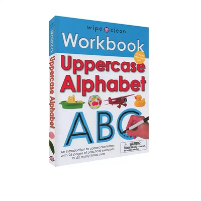 英文原版 Wipe Clean Workbook Uppercase Alphabet 螺旋装帧 附赠马克笔 字母练习擦写书 Roger Priddy