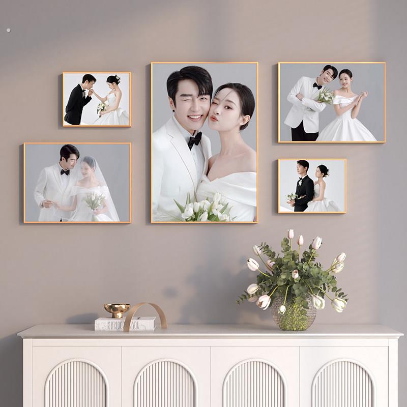 婚纱照照片墙组合相框洗相片定制打印做结婚照创意客厅挂墙不规则