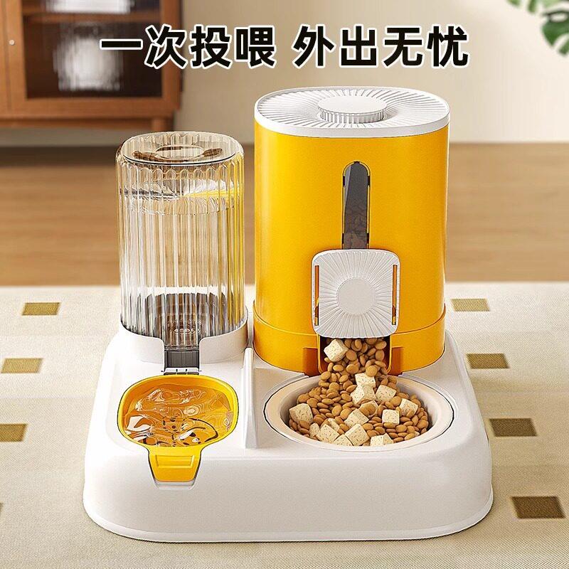 新款自动猫咪喂食喂水器狗碗猫盆二合一饮水机猫碗宠物用品