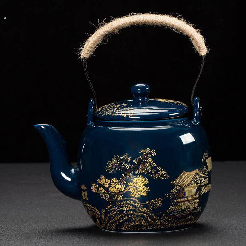 茶壶泡茶家用高端提梁壶陶瓷泡茶茶壶创意大容量客厅养生壶怀旧