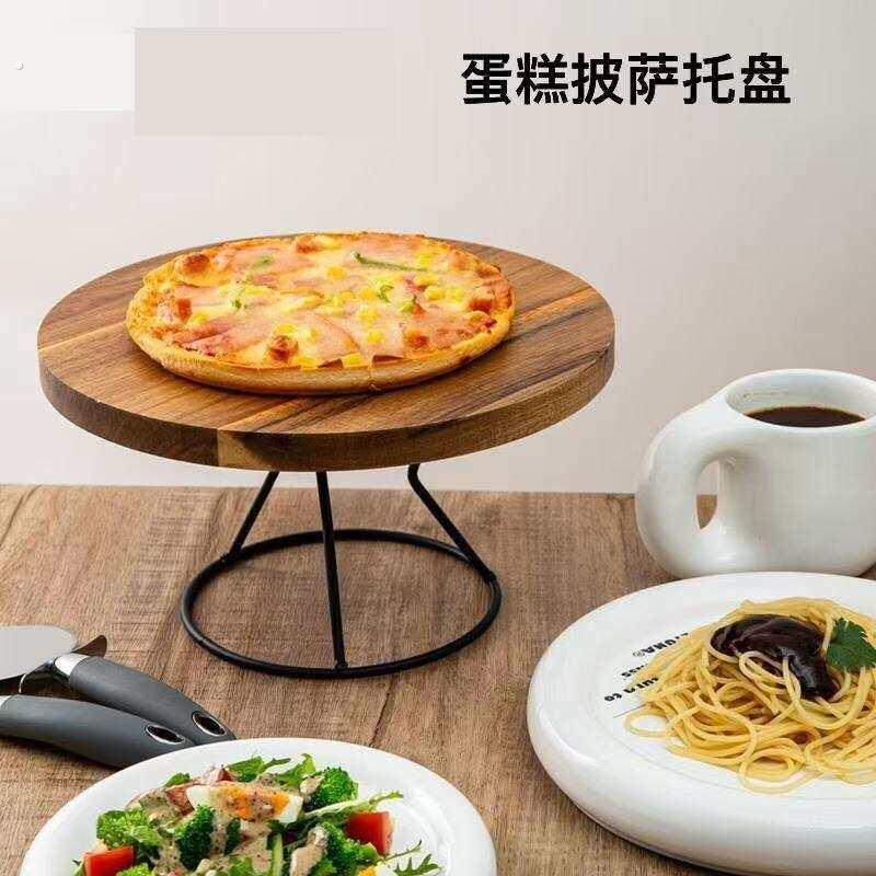 不锈钢蛋糕架披萨托盘点心架子甜品店展示架烘焙摆盘酒店餐具用品