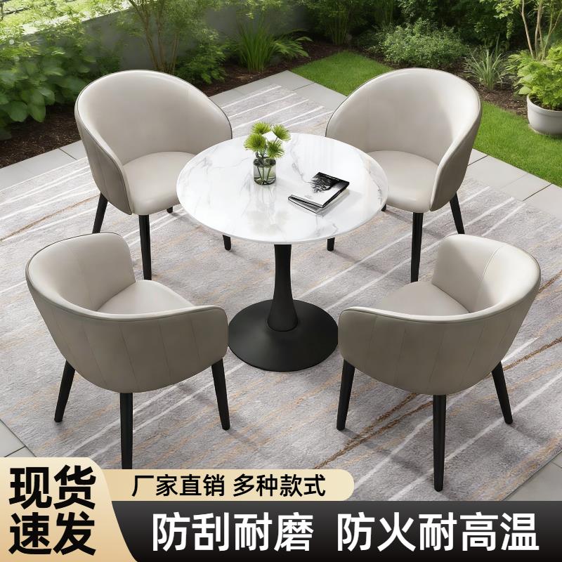 新款天然大理石茶盘家用简约轻奢高档耐高温小型岩石整块圆形石桌