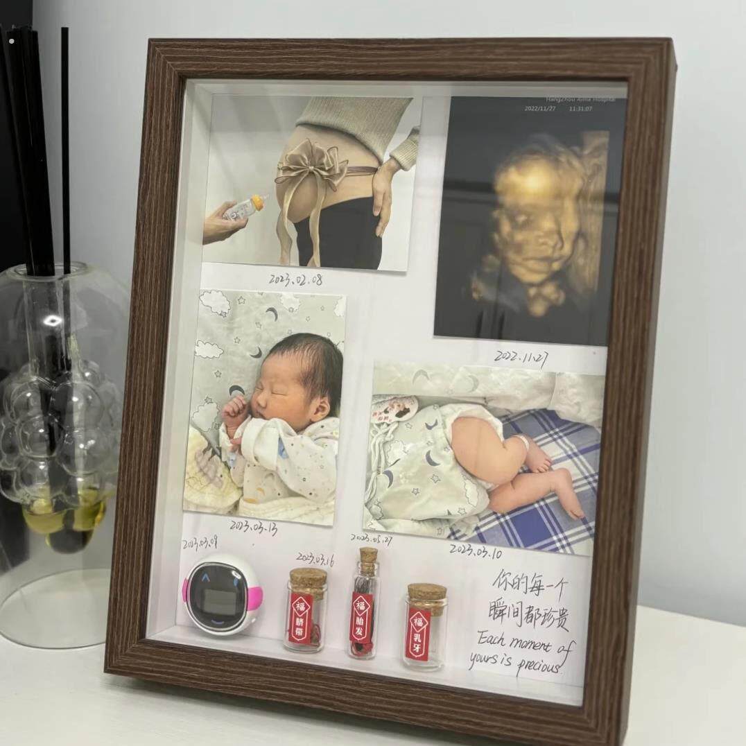 肚脐脐带储存瓶胎毛收藏盒纪念品自制保存盒收藏瓶收纳手足印相框