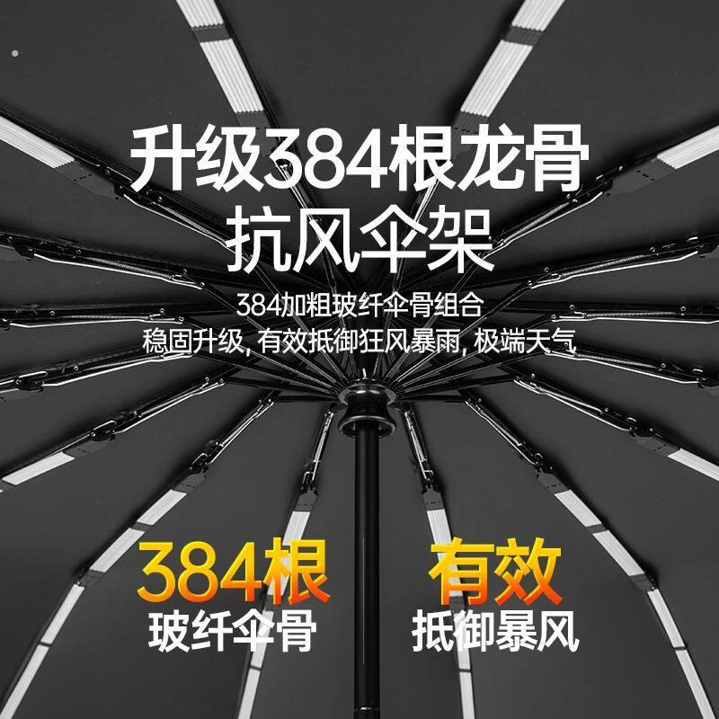 384骨雨伞2025新款加厚加粗防暴雨自动抗风大号超大男款遮阳伞女