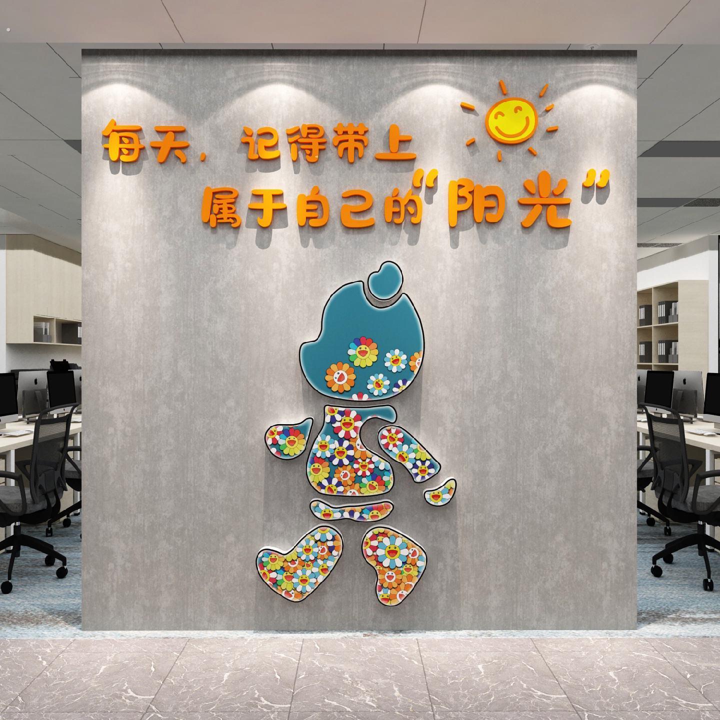 办公司室进门楼梯墙面装饰企业文化氛围高级感布置励志标语形象贴
