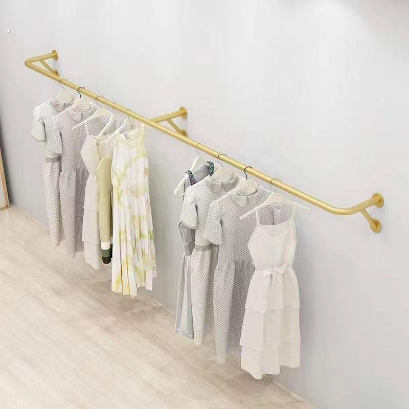 服装店展示架挂衣杆壁挂式侧挂上墙架子专用童装女装店墙上挂衣架