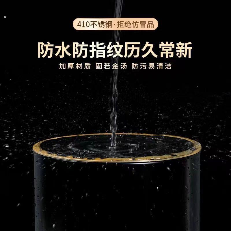 垃圾桶奢华专用客厅简约高级不锈钢大容量化妆室卧室厨房脚踩带盖
