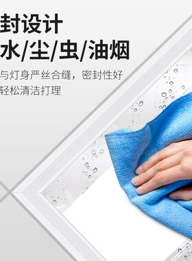 集成吊顶led灯300x300x600铝扣板厨房卫生间灯嵌入式30x60平板灯