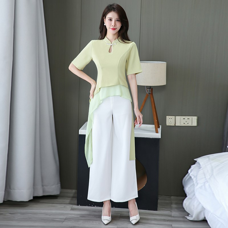 美容院工作服套装女高端气质中式养生馆工作服采耳师服装足疗工衣