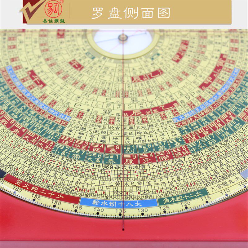 易仙强磁针8寸6三元三合综合29层罗盘C 红色电木罗庚盘精度高中式