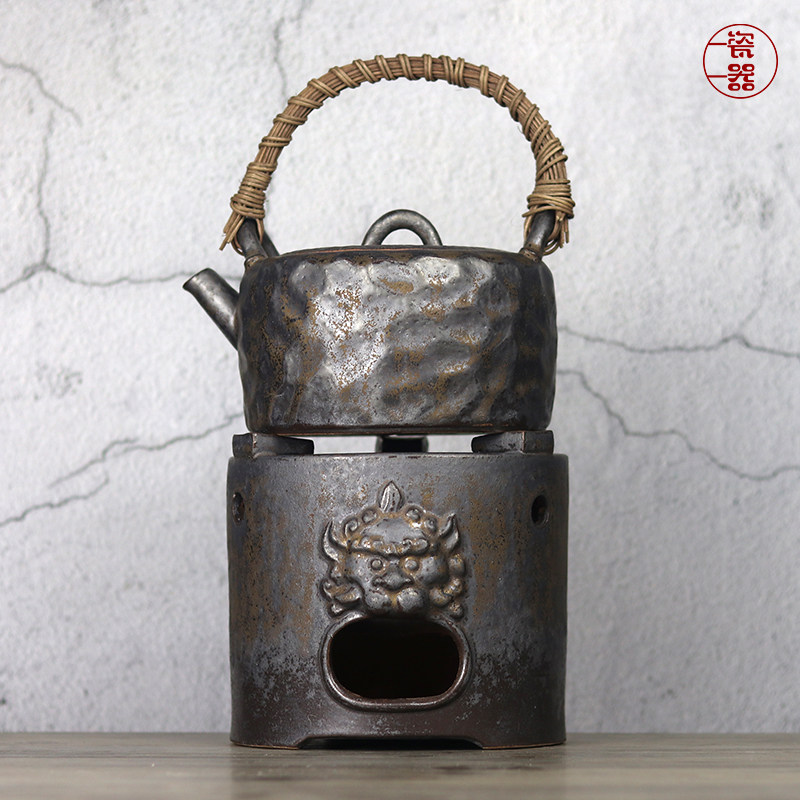 大容量泡茶壶陶壶提梁壶炭炉一套装陶瓷煮茶器明火加热温茶煮水壶