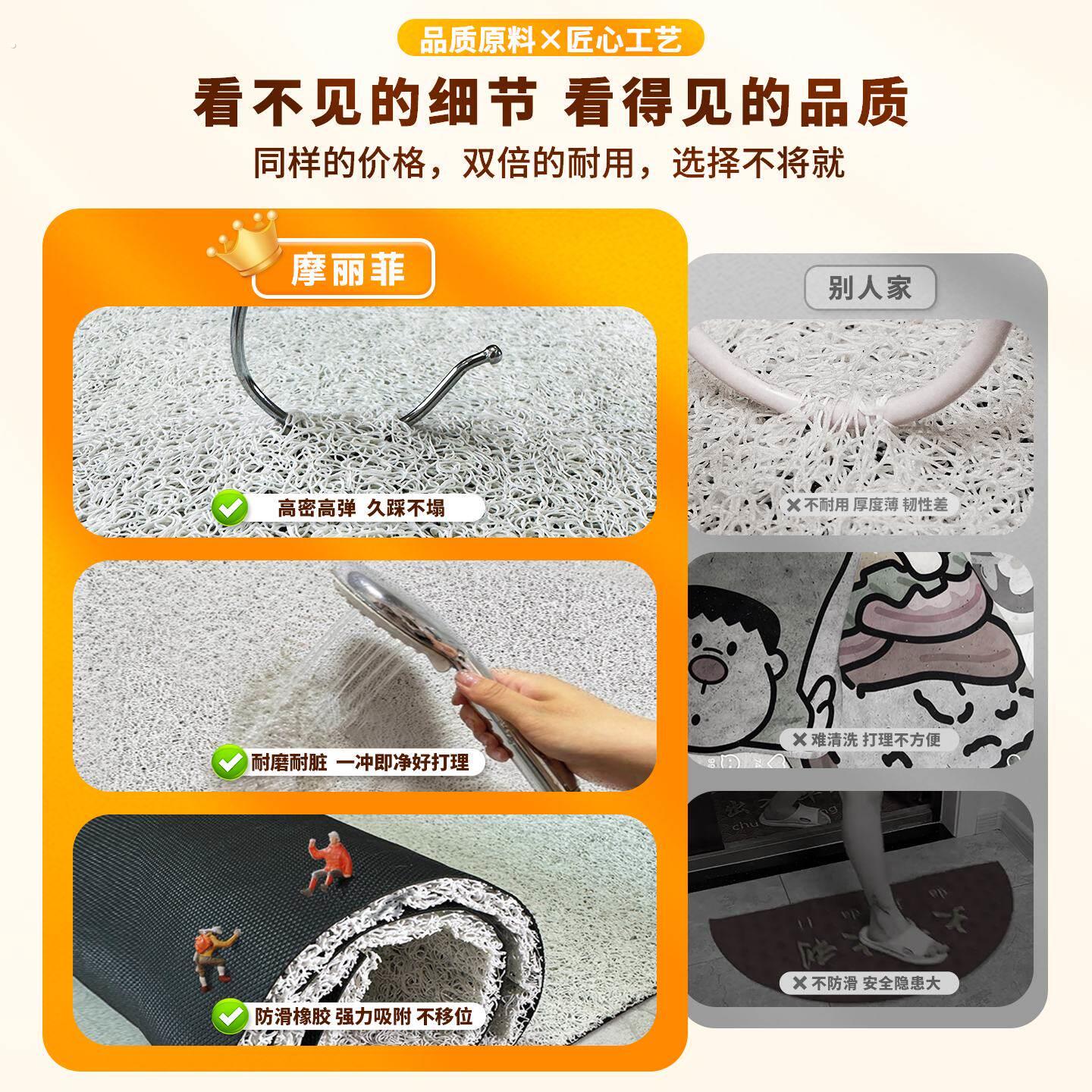 入户门丝圈地垫家用玄关进门加厚防滑耐磨耐脏除尘可裁剪定制脚垫