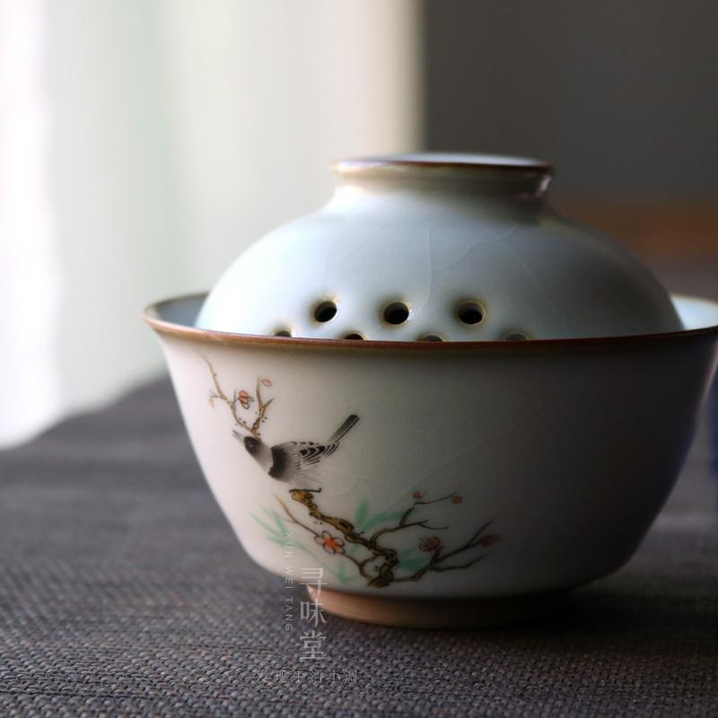 月白汝窑旅行茶具组 白色陶瓷便携快客杯功夫茶具 随身携带茶具包