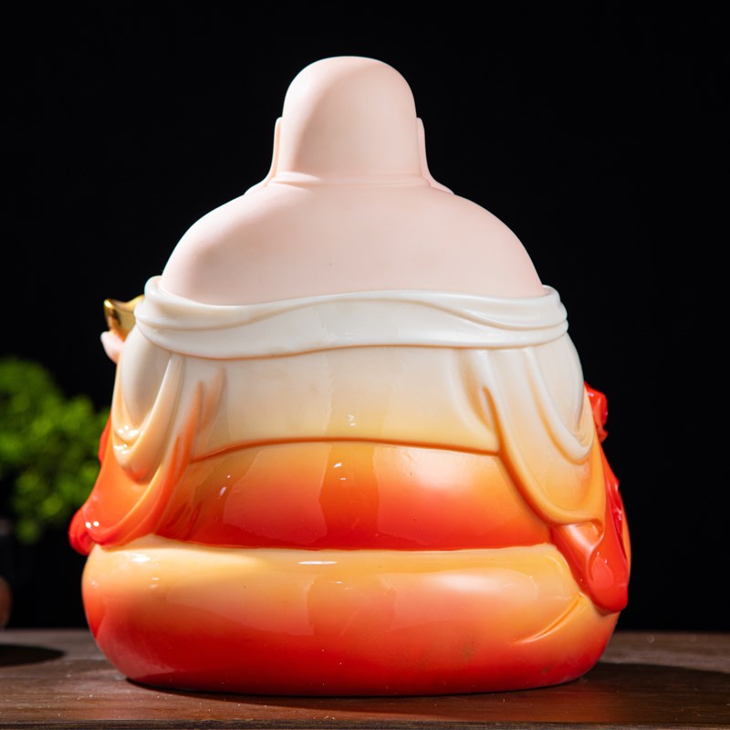 汉白玉弥勒佛像菩萨大肚笑佛招财摆件开心弥勒佛佛像家用供奉摆件