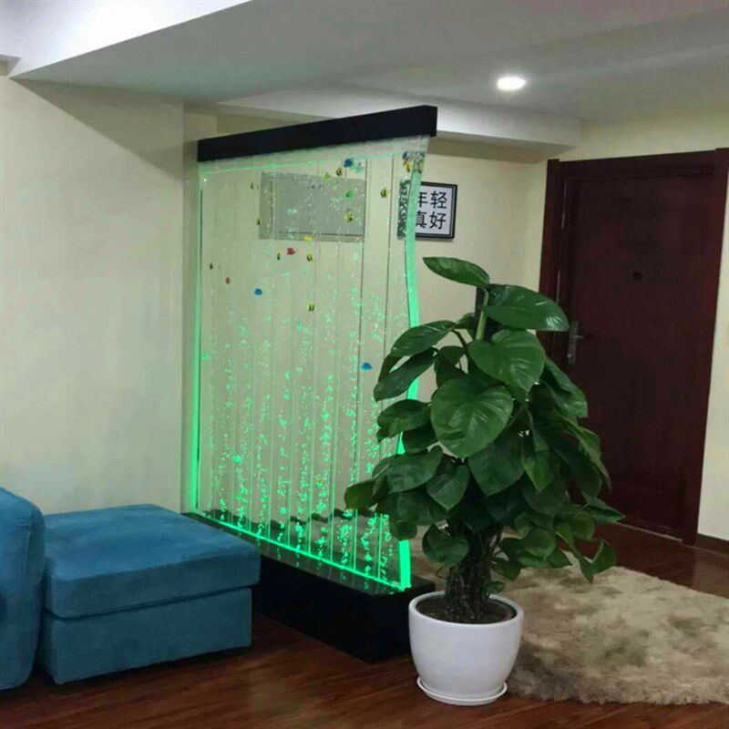 大型水幕墙流水屏风 亚克力气泡水帘 S形隔断玄关鱼缸水族箱定制