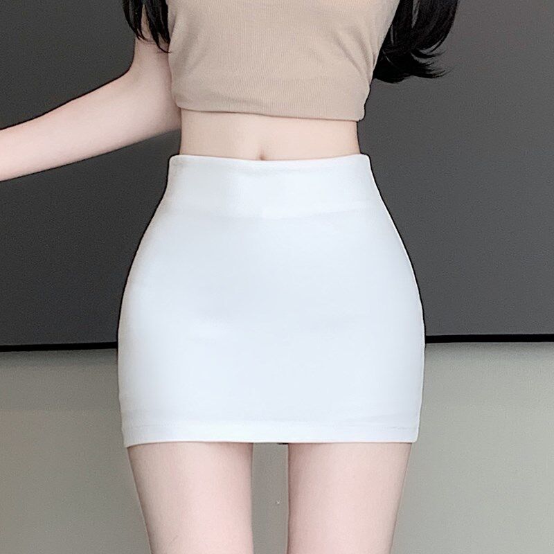 黑色高腰半身裙女2024新款包臀裙百搭弹力裙子包裙短裙OL显瘦半裙