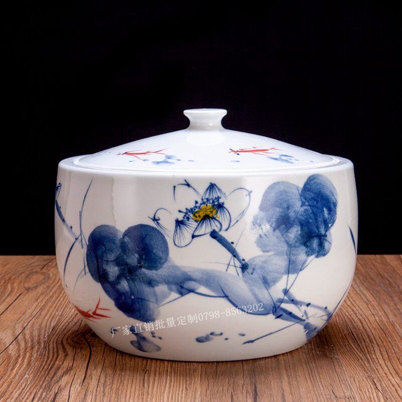 陶瓷米缸米桶咸菜鸭蛋酱菜腌菜坛子装油罐水缸20斤30斤10带盖家用