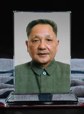 伟人邓小平画像水晶摆件办公室书房装饰工艺品创意家居摆台定制