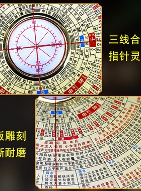 金锁玉关罗盘高精度专业砂水白话文过路吉凶随身综合定位罗经仪