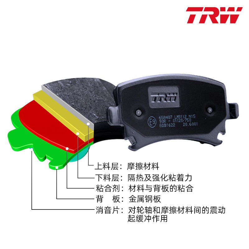 TRW天合后刹车片金属片适配荣威RX3 1.3T