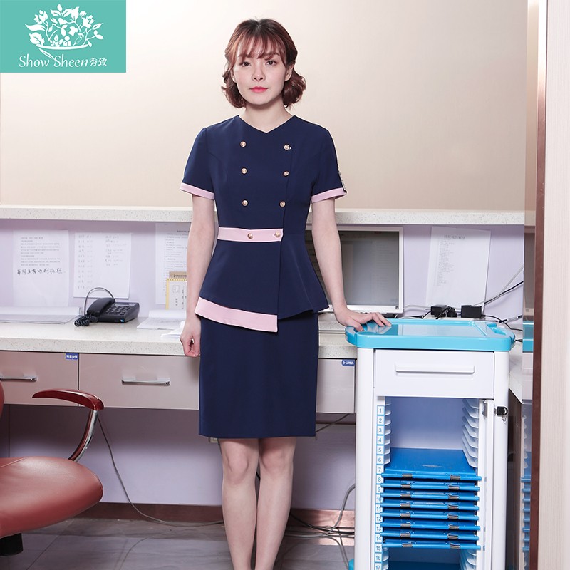 酒店美容院前台接待工作装女皮肤管理美容师工作服护士服分体套装
