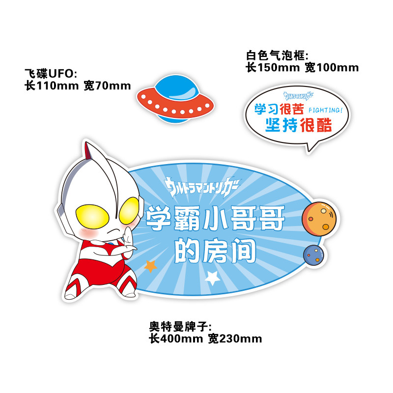 儿童房布置男孩卧室房间门牌卡通动漫装饰立体门贴创意背景墙装饰