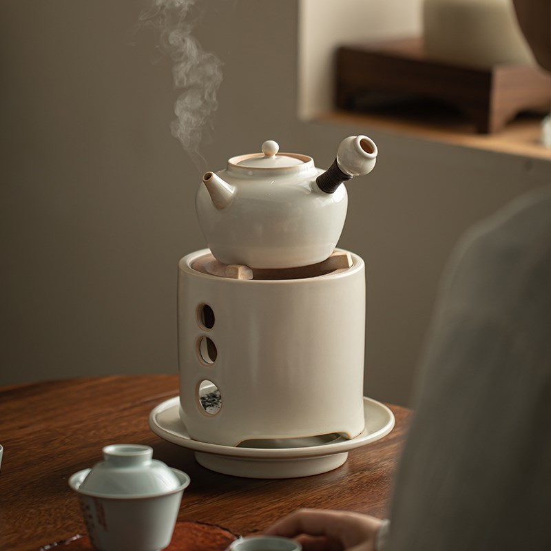 碳炉围炉煮茶套装家用庭院煮茶炉炭火烧烤茶炉温茶壶木炭酒精两用