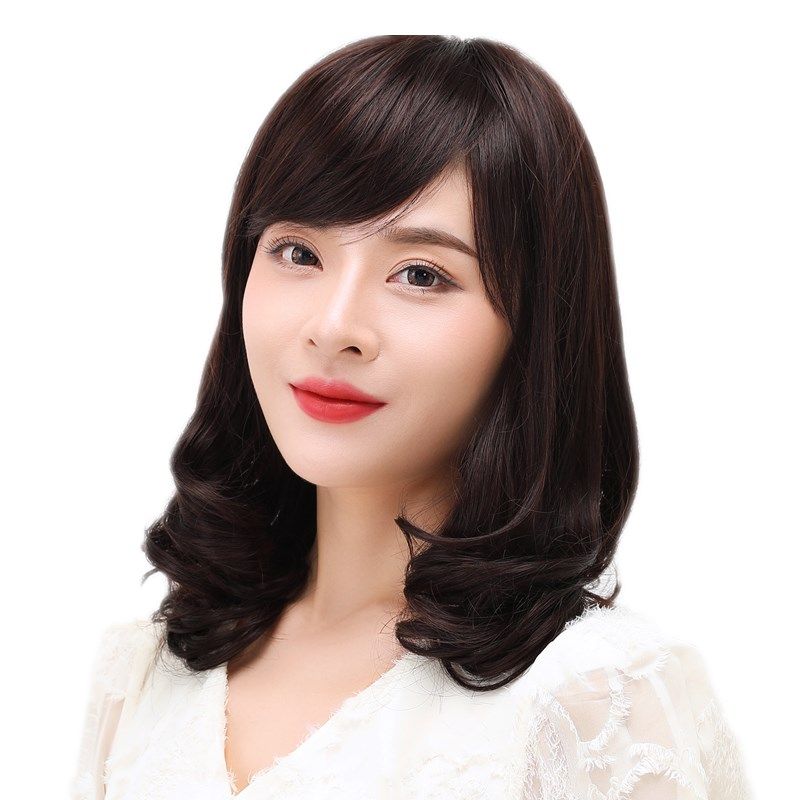假发女长发全头套式全真自然中长发长卷发真人发丝妈妈锁骨假发套