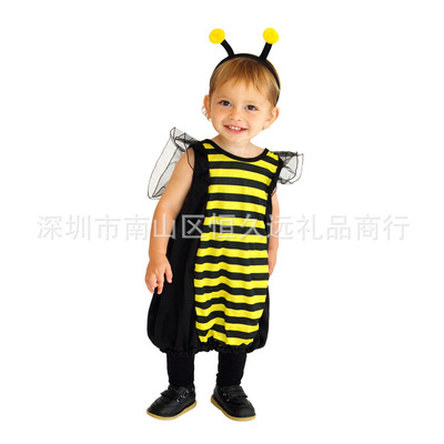 2026新款万圣节厂家直销婴儿3-6岁动物扮演服学校俏皮小蜜蜂话