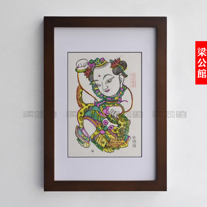 木版年画凤翔木板年画灶王爷老灶爷老灶奶灶王奶厨房装饰画