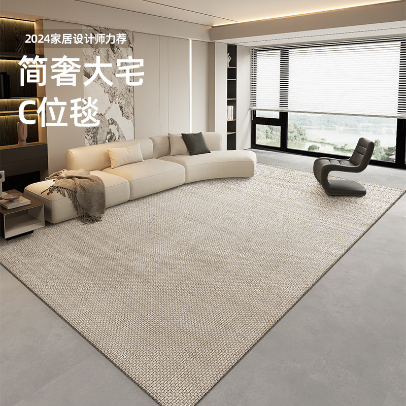 客厅高级感毛毯地垫除尘踩脚沙发地毯轻奢高级耐脏茶几毯卧室家用