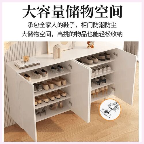 定制奶油法式鞋柜家用门口入户柜子大容量玄关靠墙鞋架收纳柜定做