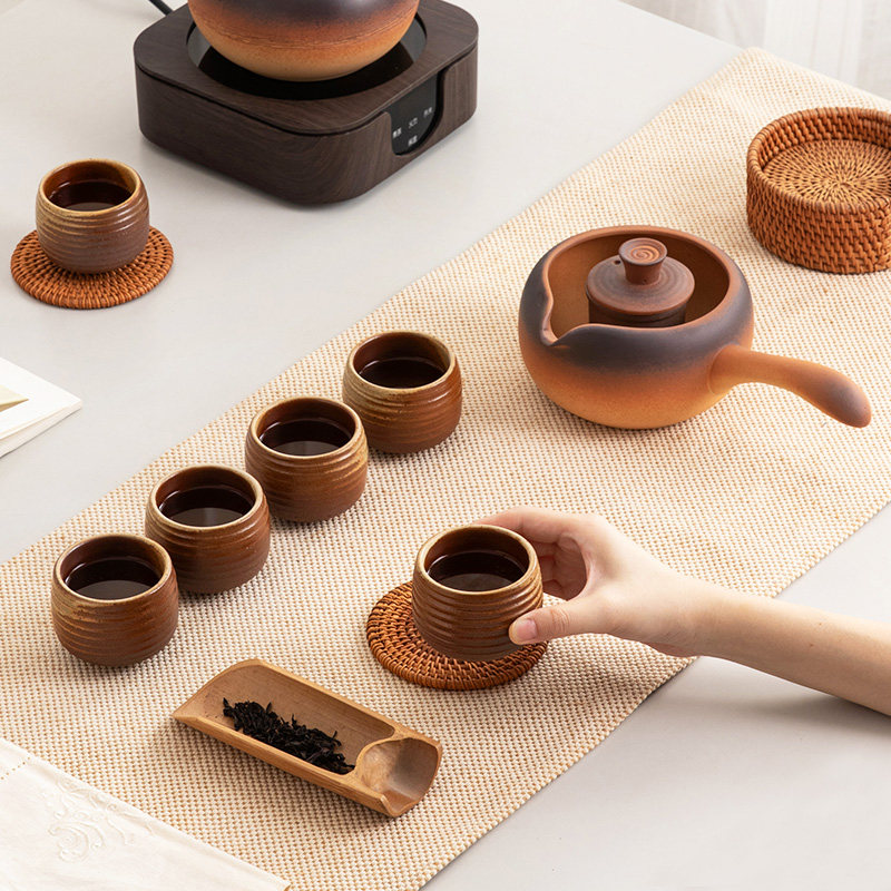 家用陶瓷泡茶壶烧水壶电陶炉侧把过滤煮茶器老白茶普洱小青柑专用
