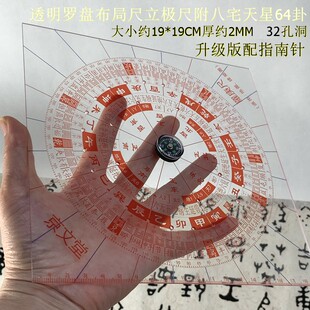 京文堂立极尺规透明罗盘罗庚尺玄空飞星布局尺三合盘建筑设计尺32