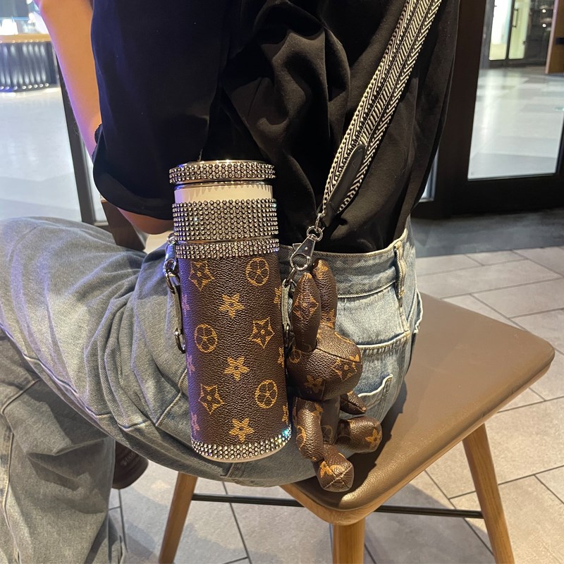 茶水分离保温杯女高颜值便携可爱斜挎水杯304不锈钢泡茶个性杯子