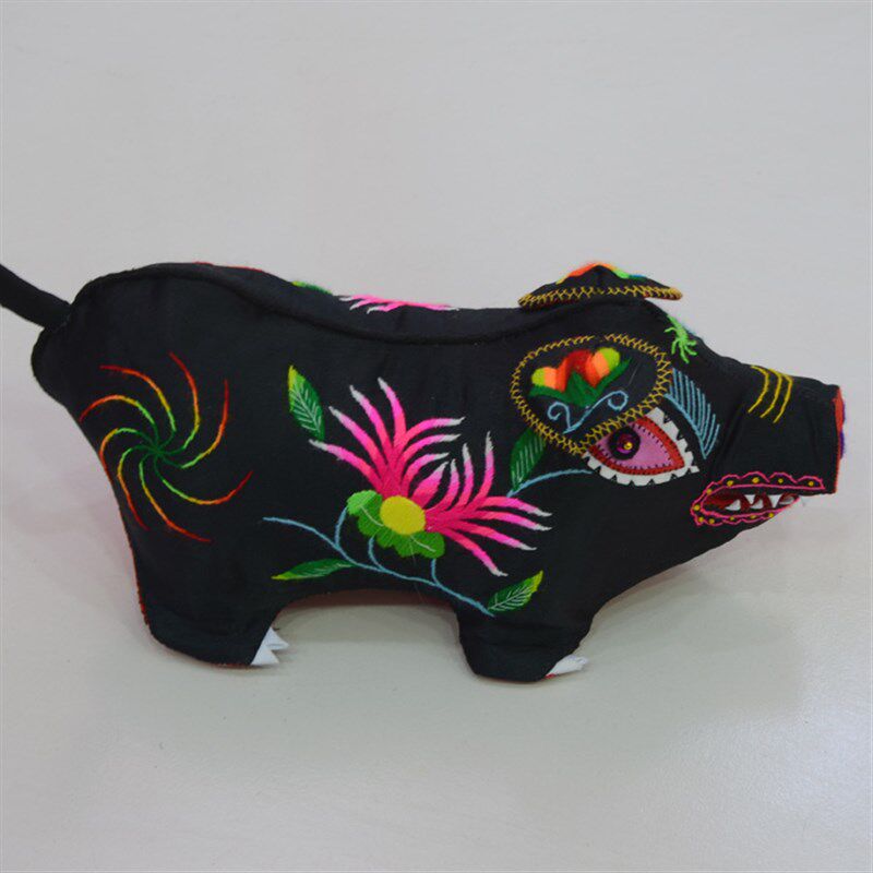绣花猪头枕头陕西特色手工艺品宝宝千阳布艺猪头枕头婴儿优质