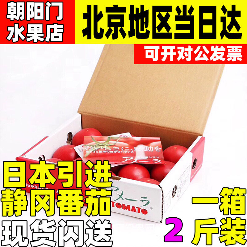 日本品种静冈高糖度高知番茄 新鲜水果 番茄一盒2斤装 顺丰