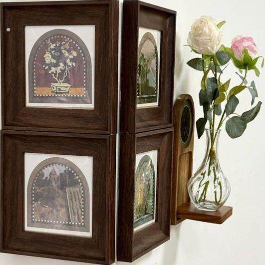 中古风相框转角挂画摆台客厅装饰画玄关卧室摆件覆古风高级感摆台