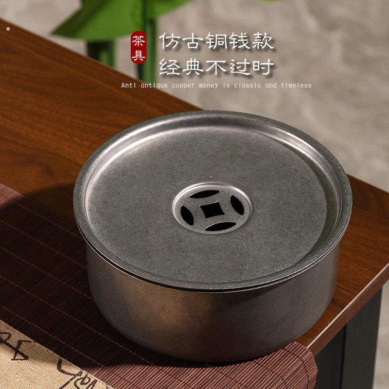 旅行户外便携式茶盘不锈钢家用泡茶复古干湿茶台小型工夫茶具