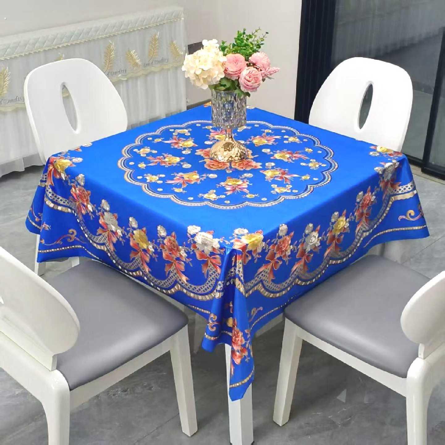 防水防油桌布正方形不透明免洗家用餐桌桌布布艺方桌盖布中式喜庆