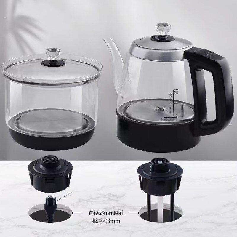 茶世界明灶两孔电茶炉烧水壶全自动底部上水岩板石头茶桌嵌入式