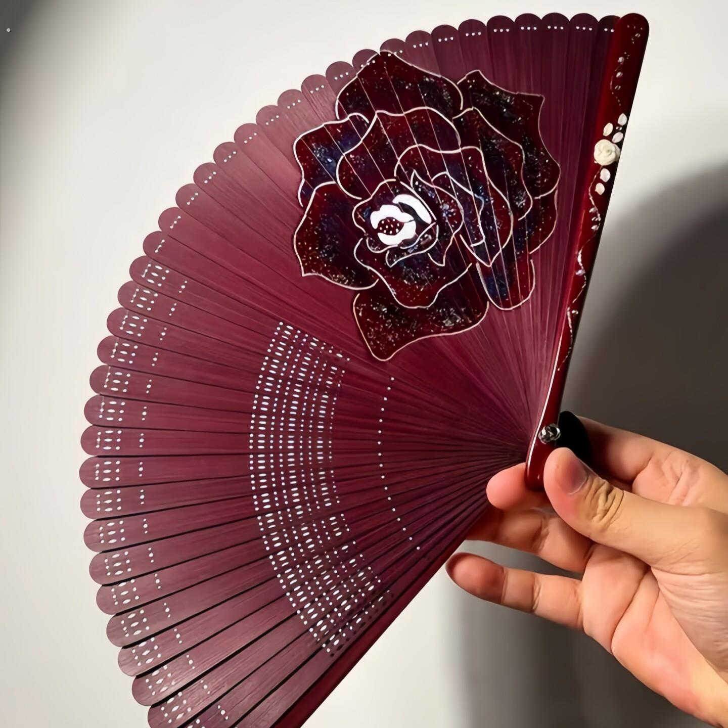 扇子折扇古风夏季随身便携折叠小扇子新中式古典女汉服旗袍舞蹈扇