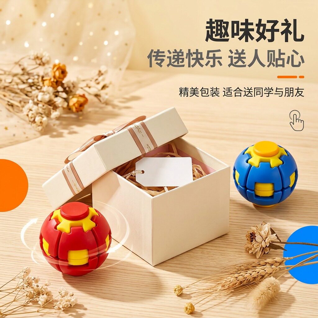 多巴胺按压旋转球创意学生解压玩陀螺