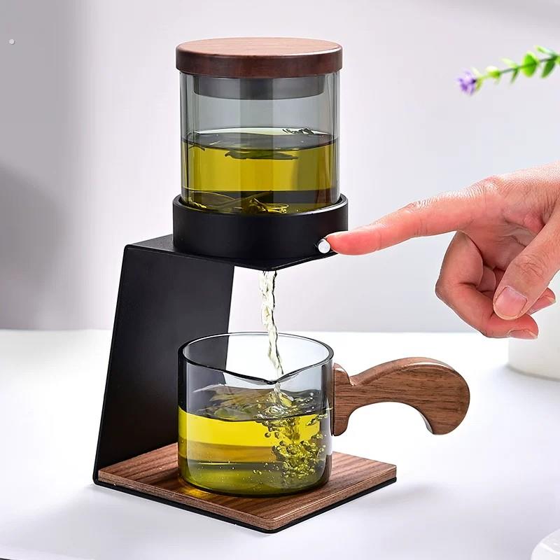 懒人自动泡茶茶具套组2025新款玻璃泡茶壶磁吸神器专用功夫茶杯