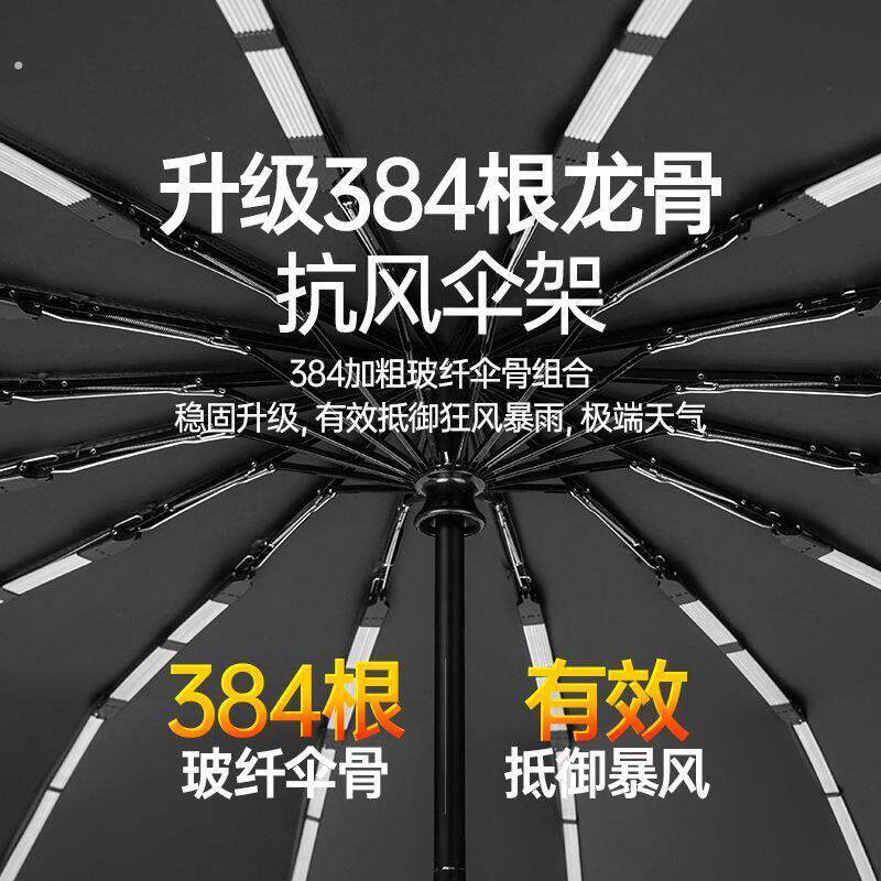 384骨雨伞2025新款加厚加粗防暴雨自动抗风大号超大男款遮阳伞女