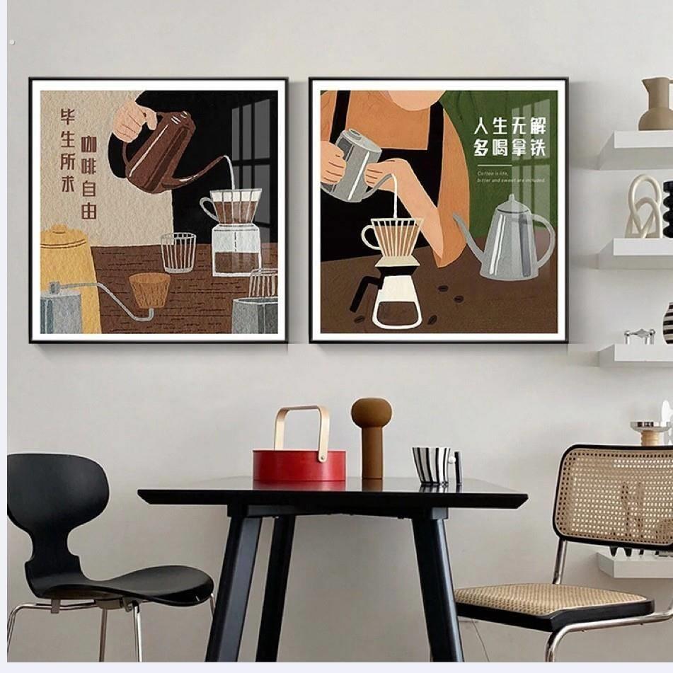 咖啡店装饰画咖啡厅饮品店水吧台餐厅墙面摆画咖啡馆风挂画