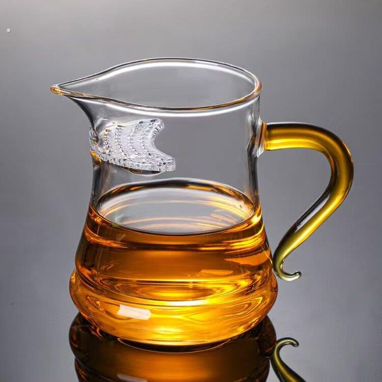 公道杯泡茶水杯月牙杯茶漏一体耐热玻璃杯家用加厚沏茶杯功夫茶具